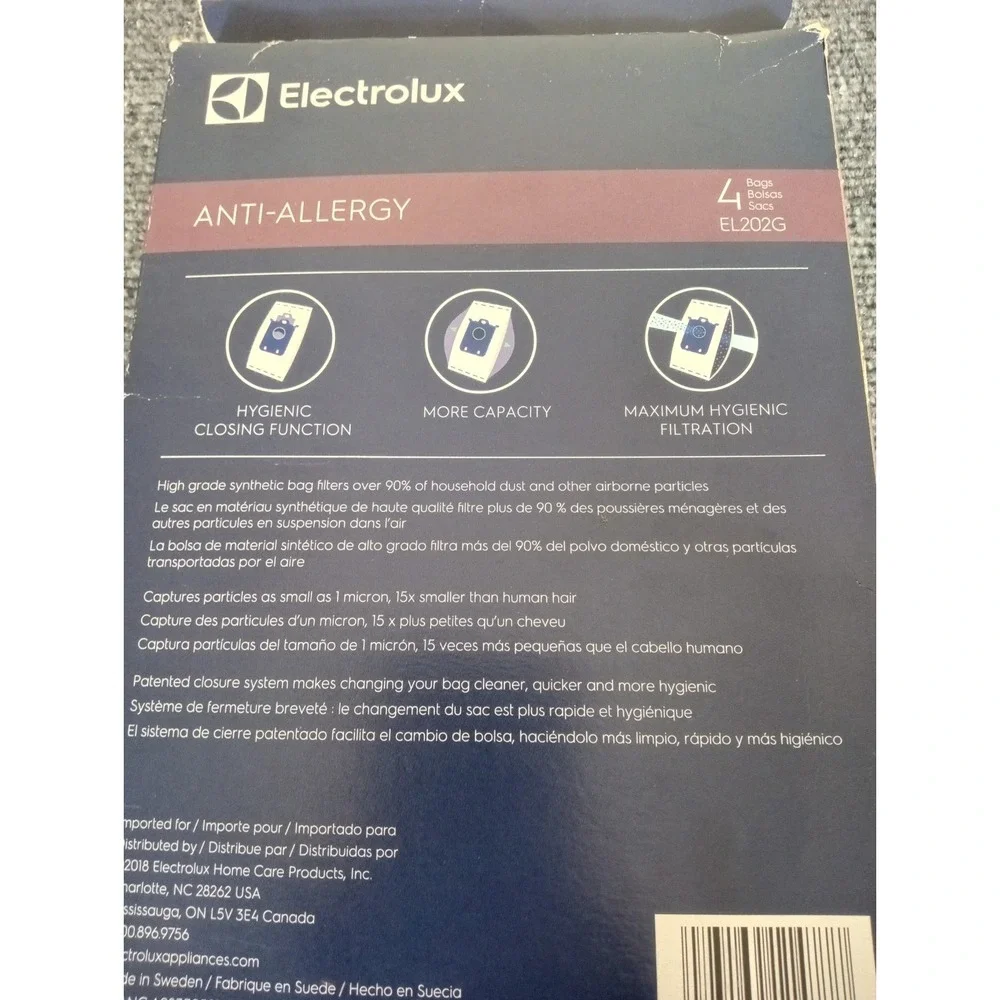 Electrolux Anti-Allergy Vacuum Bags Authentic - 4 Pack EL202G Eureka Sanitaire